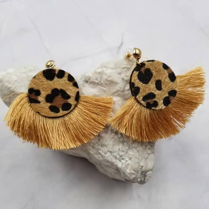 Hår Leopard Tassel Örhängen för wholesale av The Pretty Jewellery