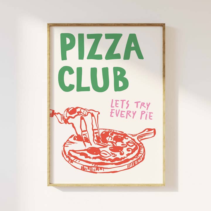 Pizza Club Print for wholesale by April Lane Art