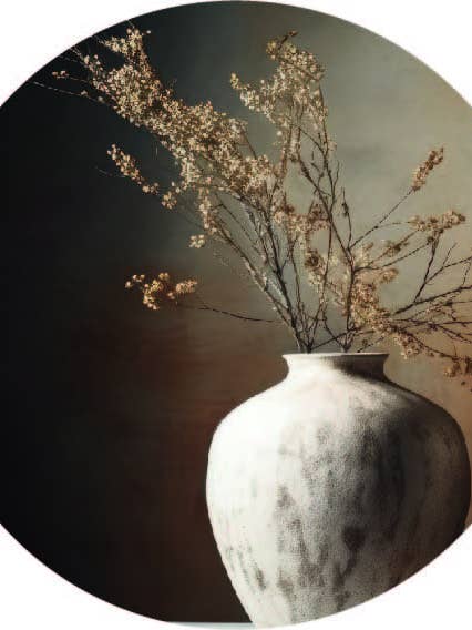 Círculo decorativo de pared con jarrón y plantas secas para venta al por mayor de Gewoon ZieZo