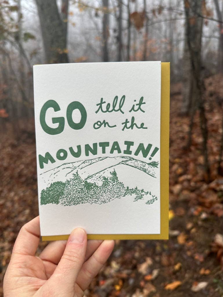 Holiday Letterpress Greeting Card: Go Tell it on the Mountain for wholesale by Macon York Press