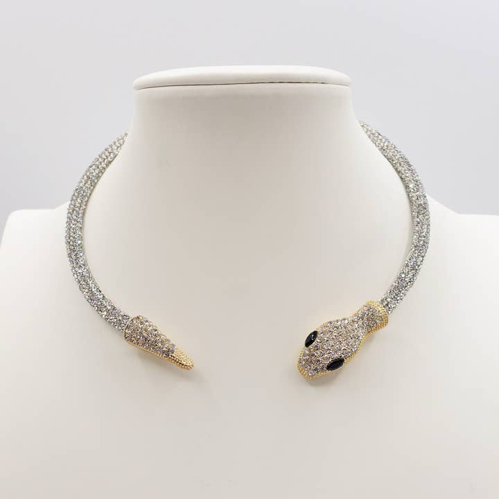 Daemon srls - Wholesale Choker/Collar - KAA CHOKER ~ Girocollo snodato a serpente con cubic zirconia1