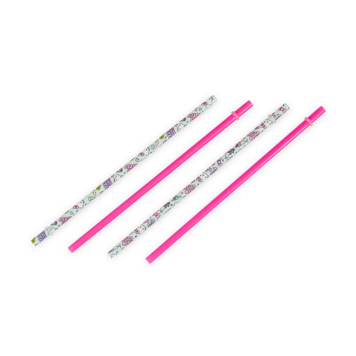 Sanrio Hello Kitty Kawaii Treats Reusable Plastic Straws | Set of 4 for wholesale by Toynk