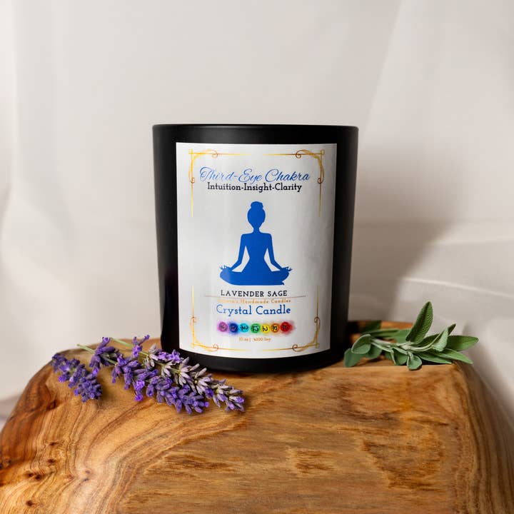 Amara Candles - Wholesale Jar/Filled Candle - 7 Chakra Crystal Healing Woodwick Soy Candles11