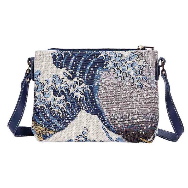 XB02-ART-JP-WAVE | HOKUSAI GREAT WAVE OFF KANAGAWA CROSS BODY BAG PURSE HANDBAG for wholesale by SignareArt