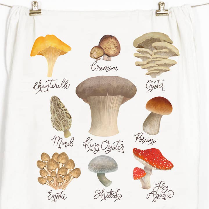 Mushrooms Tea Towel for wholesale by Honey Brush Design®