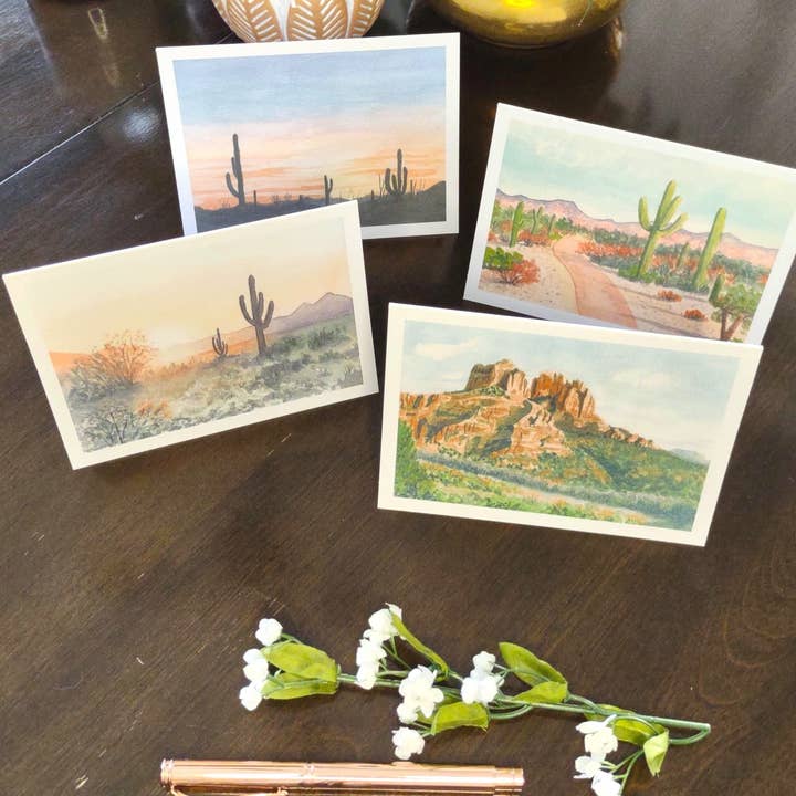 Kathryn Paul Fine Art - Wholesale Stationery/Notecard Set - Desert Watercolor Notecards: Southwest Art Blank Set5