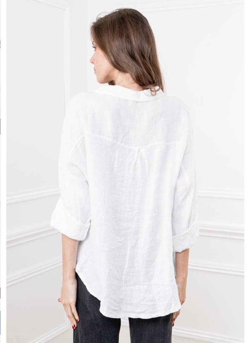 LINEN & COTTON HOUSE - Vente Chemise à col boutonné – femme - CHEMISE EN LIN. 48902 NINA49