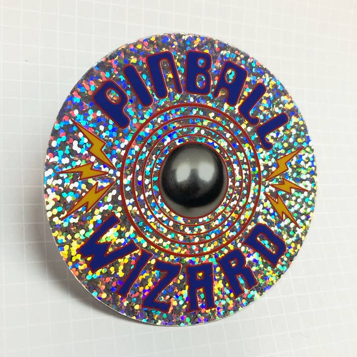 Pinball Wizard Glitter Sticker - Arcade Retro Gaming (Co for wholesale by 1980who