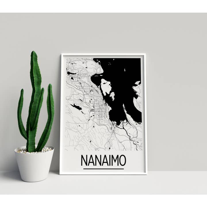 11" x 14" Nanaimo Map Print - Art Deco Style for wholesale by ILIKEMAPS