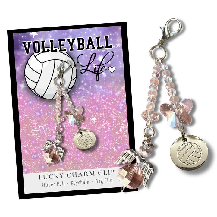 Keepsake Charm Clip - Volleyball Life for wholesale by Stella Posh