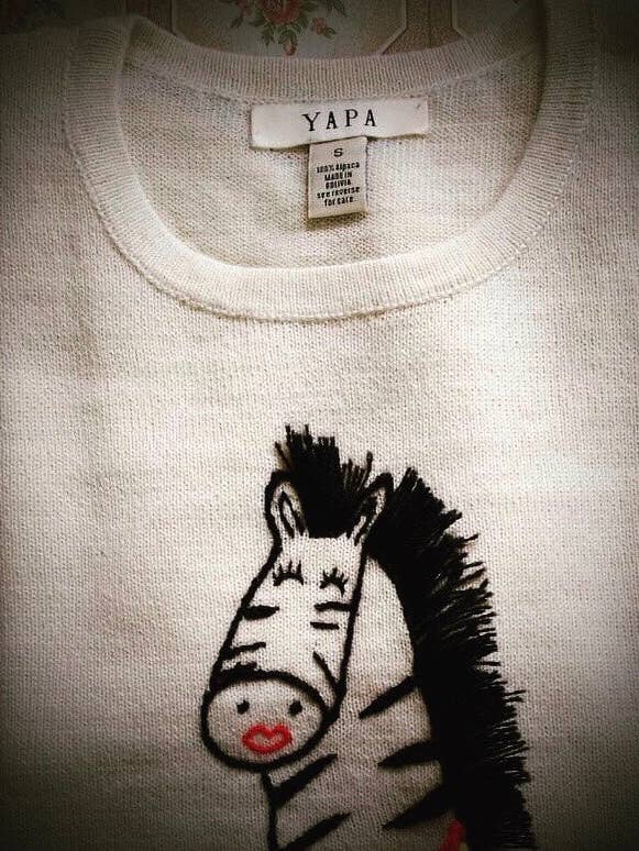 Baby alpaca wool Sweater White for wholesale by YAPA