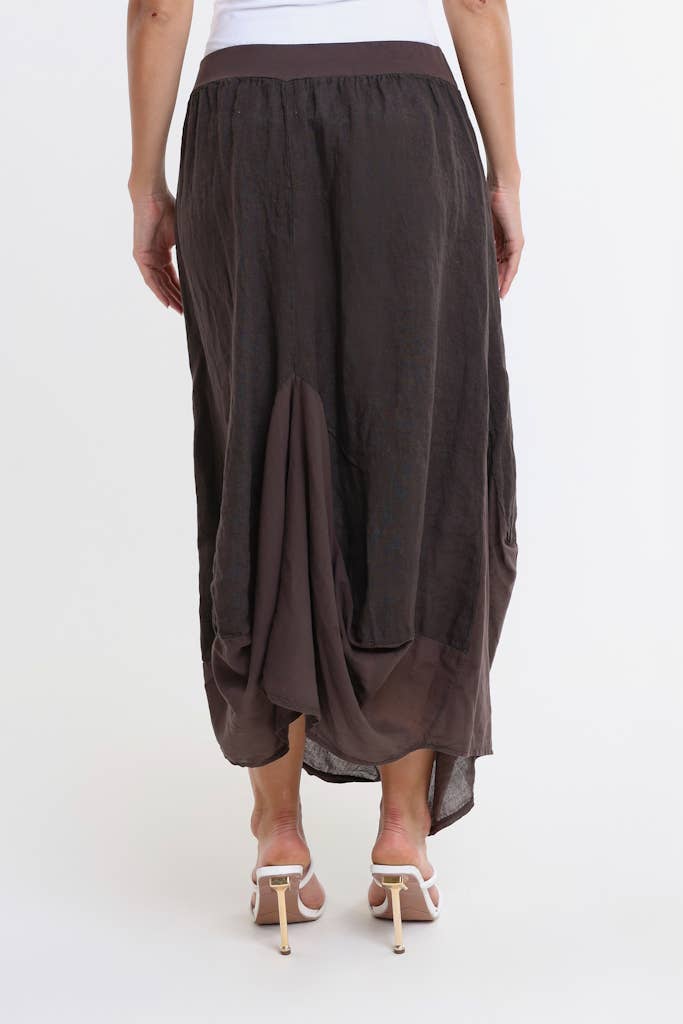 TINA Stephens Italy/Tees By Tina - Wholesale Skirt - Women's - Brenna Cotton/Linen Bunched Pocket Skirt (SL102W)43