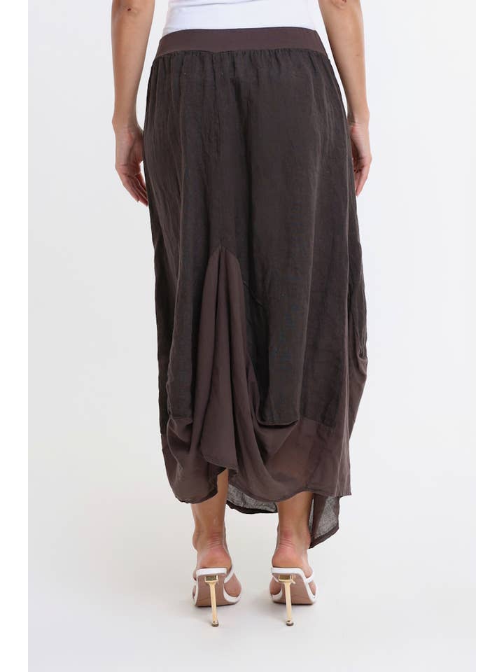 TINA Stephens Italy/Tees By Tina - Wholesale Skirt - Women's - Brenna Cotton/Linen Bunched Pocket Skirt (SL102W)43