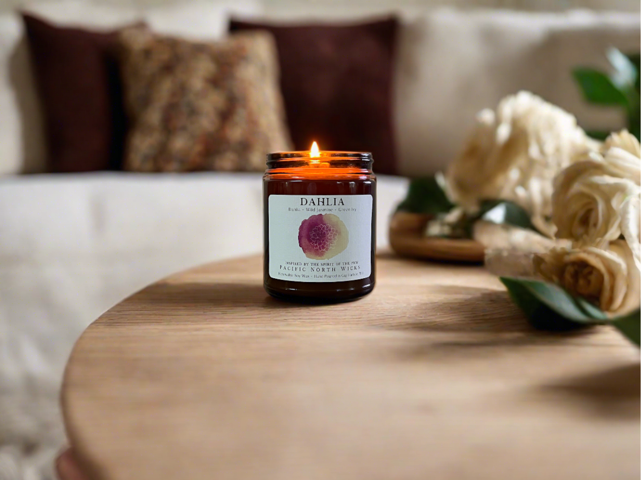 Pacific North Wicks - Wholesale Jar/Filled Candle - Dahlia Candle | Lush Floral Scent | Hand Poured Soy Wax3