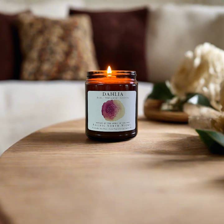 Pacific North Wicks - Wholesale Jar/Filled Candle - Dahlia Candle | Lush Floral Scent | Hand Poured Soy Wax3