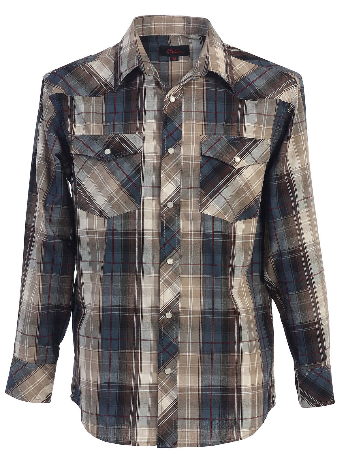 b-one inc - Vendita all'ingrosso Camicia button down - Uomo - Camicia western a maniche lunghe in tartan con bottoni automatici in perle da uomo14
