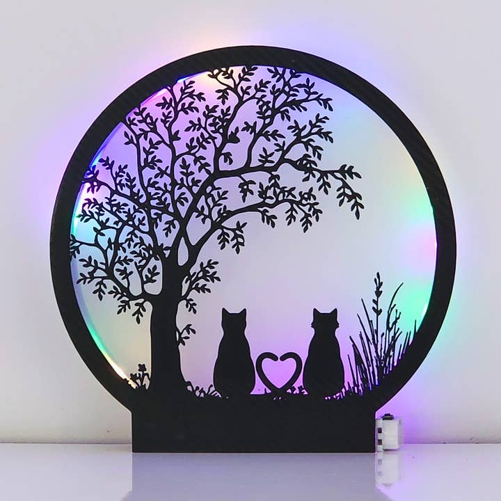 Luminária de Mesa com Gatos Sob uma Árvore por atacado de BoisMagique