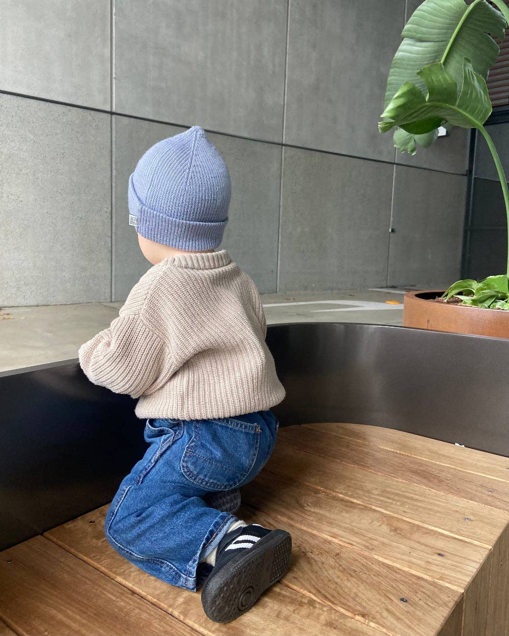 Babu – wholesale Beanie – Kids – Merino Ribbed Beanie - Periwinkle1