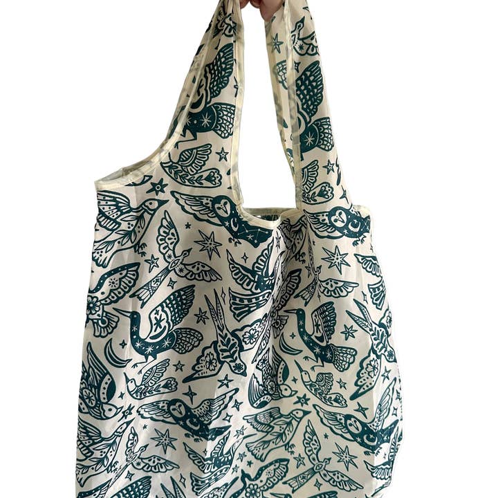 liadelyonart - Wholesale Grocery/Shopping Bag - Boho Bird Reusable Tote Bag4