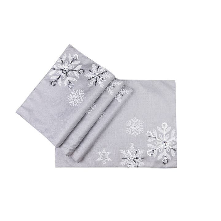 Set di 4 tovagliette di Natale con neve scintillante, 33 x 45,7 cm per la vendita all'ingrosso da parte di Xia Home Fashions & Manor Luxe