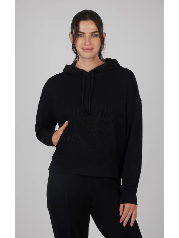 90 Degree by Reflex & Yogalicious - Wholesale Hoodie - Women's - Women's Brushed Inside Waffle Pullover Hoodie5