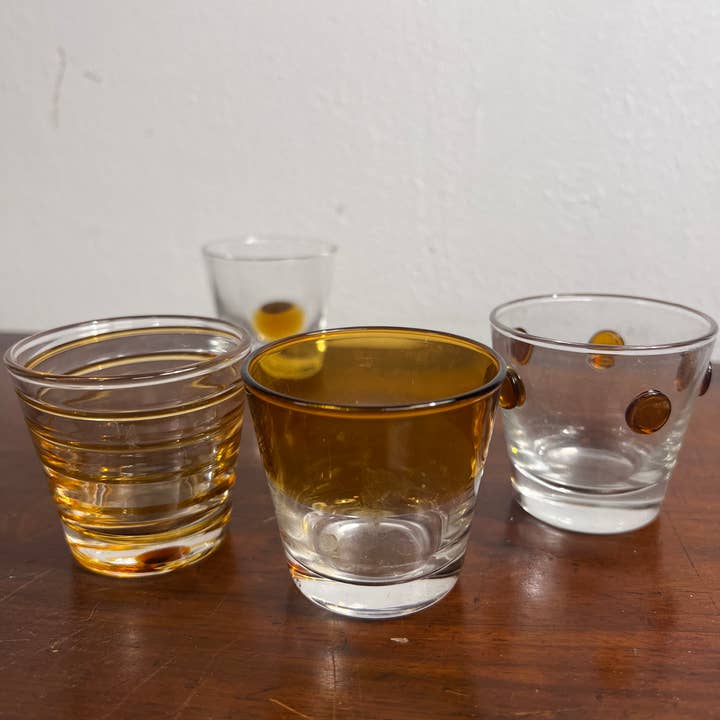 DADA Novecento - Wholesale Cocktail/Liquor Glass - Set of 4 Digestif Glasses with Decorations