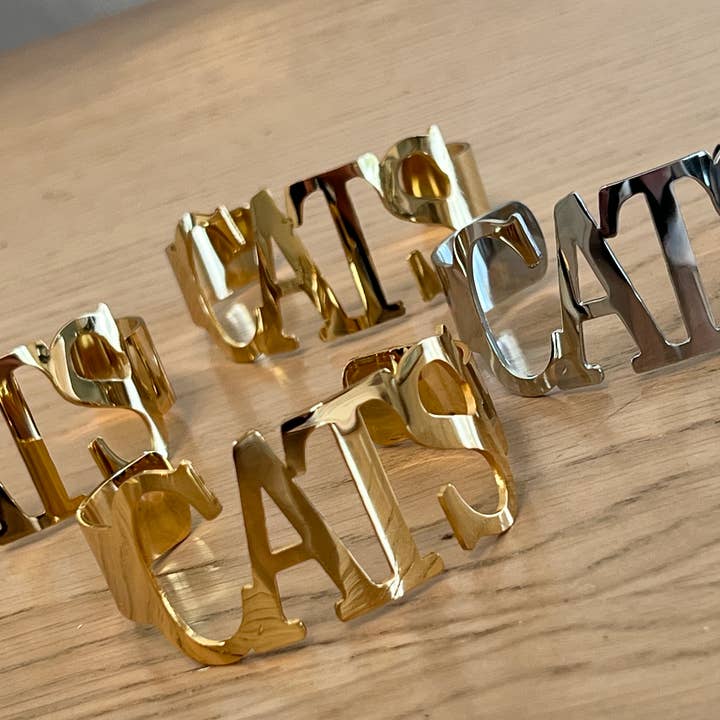 Steele Sloan Designs - Wholesale Cuff Bracelet - CATS Bangle Bracelets Tarnish Resistant All Caps -Go CATS2