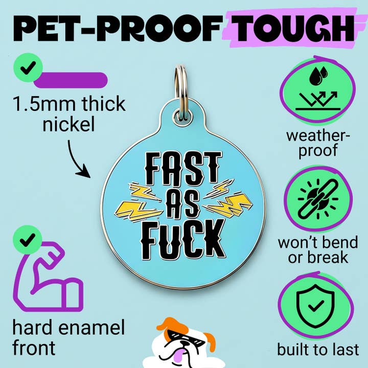 Bad Tags - Wholesale Halsbandlabel - Hond - Emaille hondenpenning met scanbare huisdier-ID - Supersnel5