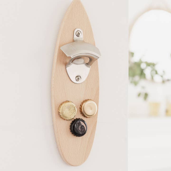 UBERSTAR - Wholesale Bottle/wine opener - Solid Wood Magnetic Surfboard Bottle Opener3