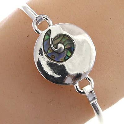 0011 PREMIERE – wholesale Bangle bracelet – FR7038 Abalone Swirl Spiral Brass Casting Bangle0