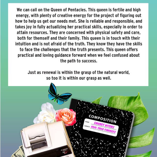 Money Witch - Wholesale Book - Adult - Be The Queen of Pentacles Zine