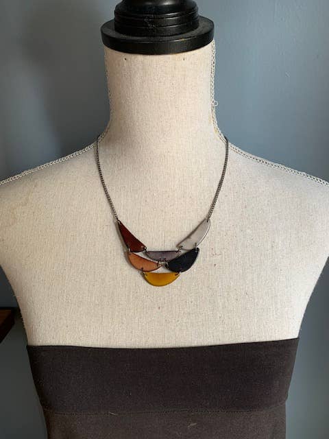 Veronica Riley Martens - Wholesale Bib Necklace - Crescent Shaped Tagua Cluster Bib Necklace2