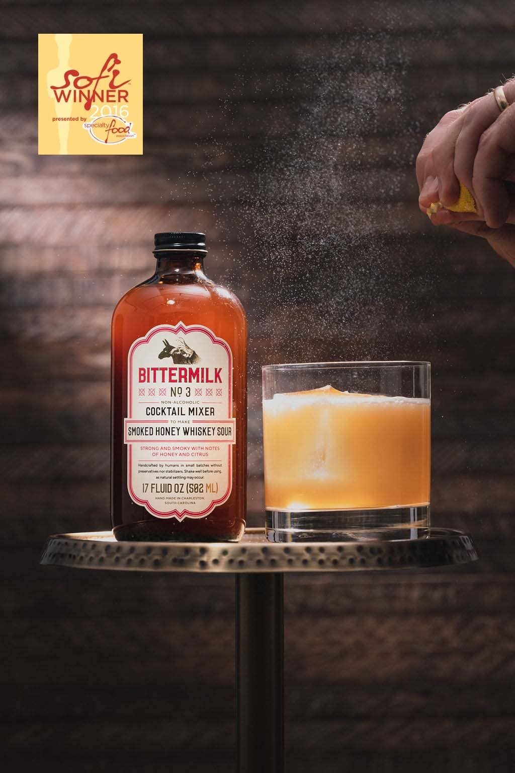 Bittermilk Bottling Co. - Wholesale Cocktail Mix/Syrup - Bittermilk No.3 - Smoked Honey Whiskey Sour2