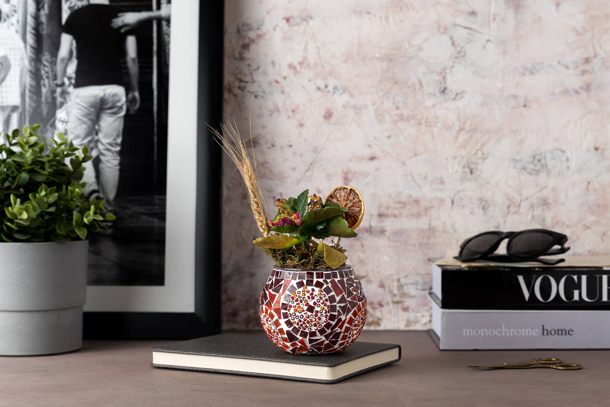 KAFTHAN - Wholesale Candle Holder - Large Mosaic Glass Candle Holders | Christmas Holiday Decor34