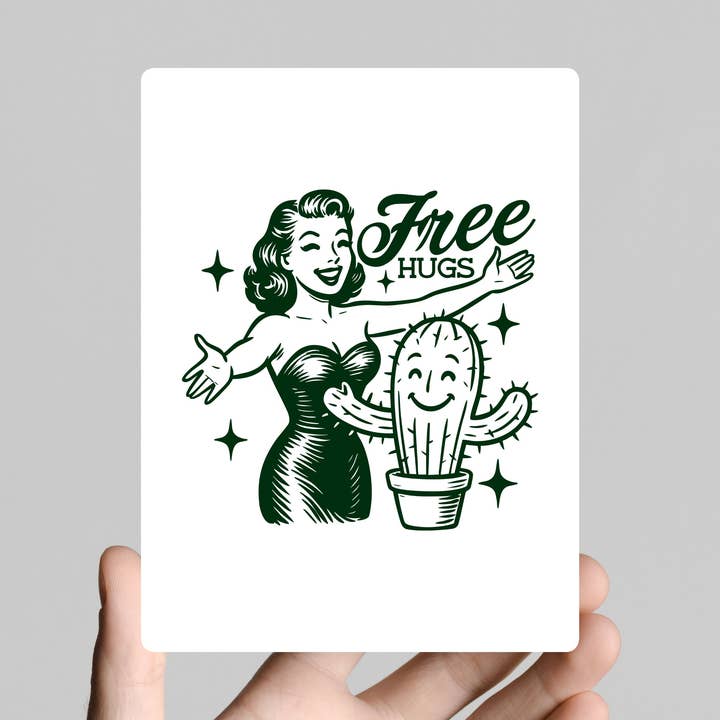 Free Hugs Cactus Plants Are Funny Print Wall Artwork for wholesale by Sassper Goods