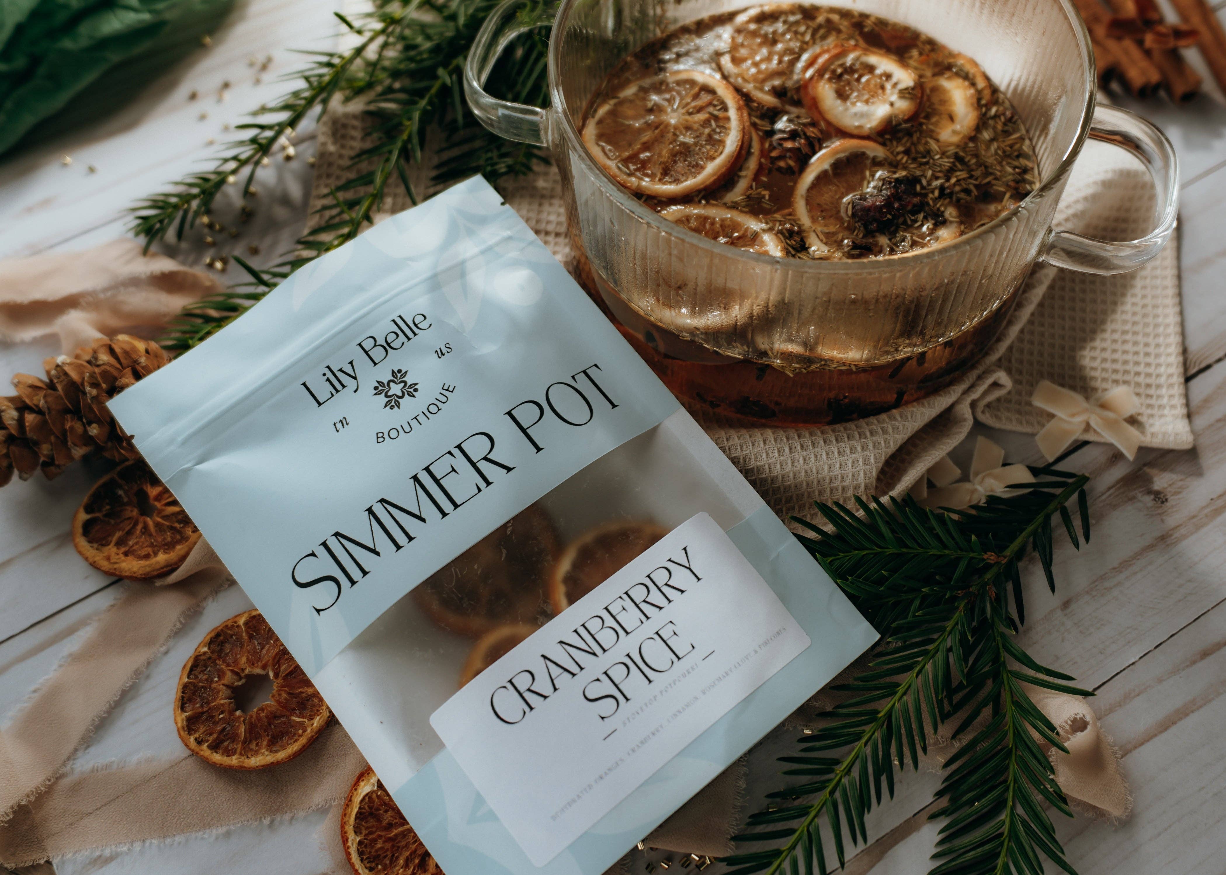 Lily Belle Boutique – wholesale Potpurri – Tranbärskrydda sjudande gryta | Tranbär Apelsin Kanel2