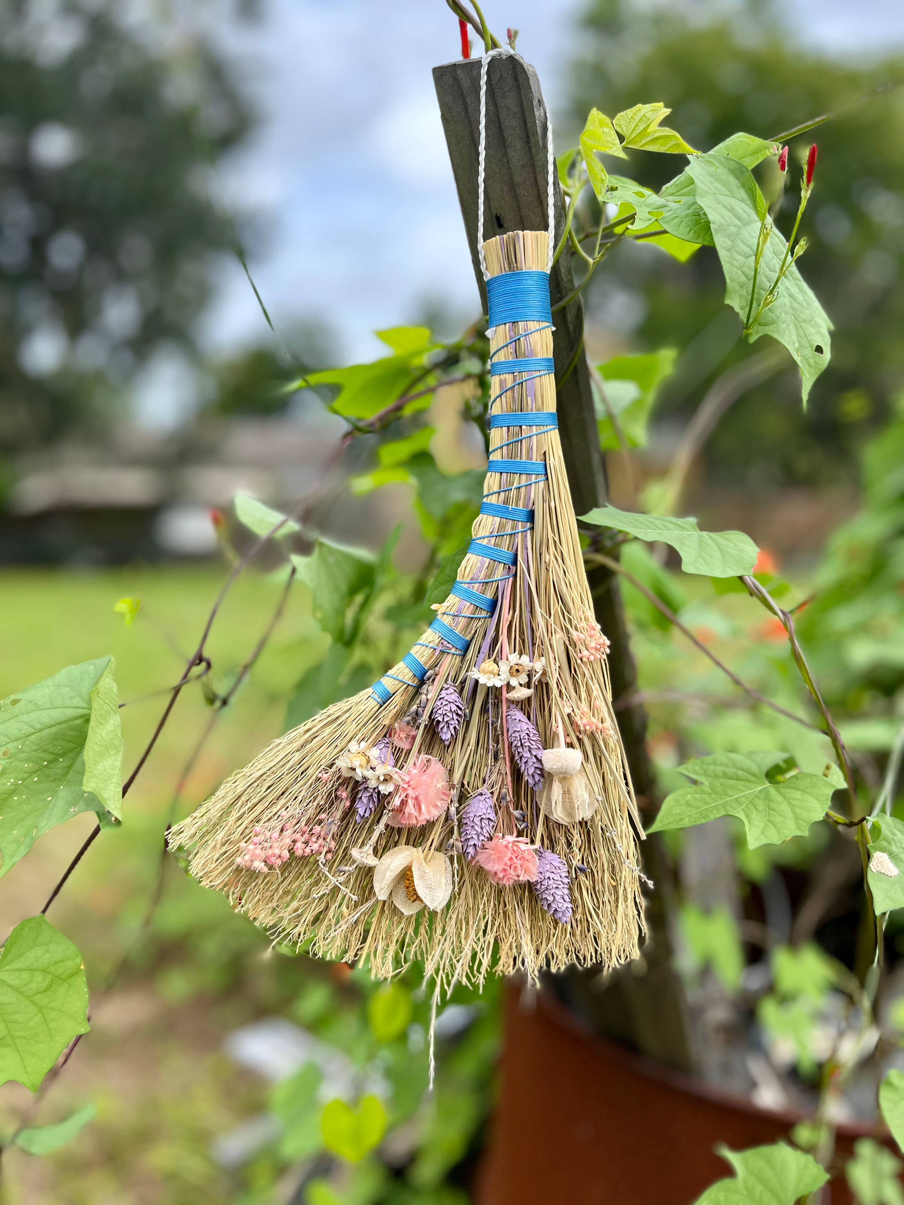 Venus Moon - Wholesale Sculpture - Adorned Floral Whisk Brooms (Assorted Colors)3