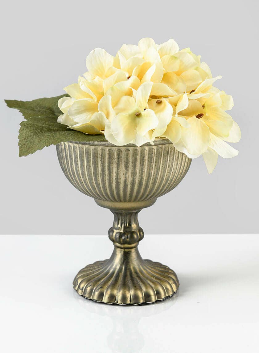 Jamali Garden - Wholesale Vase - Antique Gold & Silver Glass Pedestal Flower Compote1