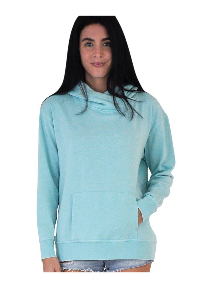 U.S. Apparel - Wholesale Hoodie - Women's - Ladies Crossover Hoodie - Garment Burnout Fleece
