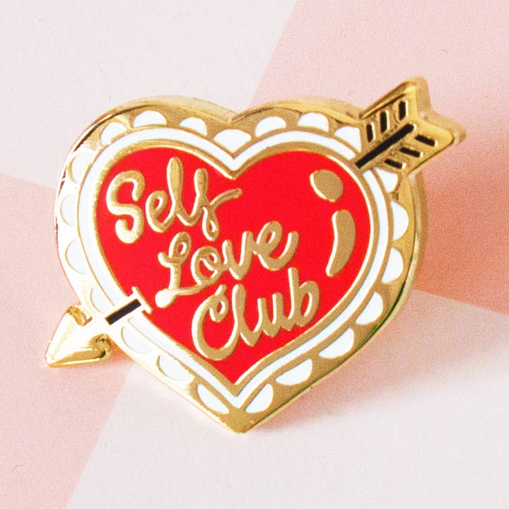 Self Care Heart Enamel Pin for wholesale by Sketchinc