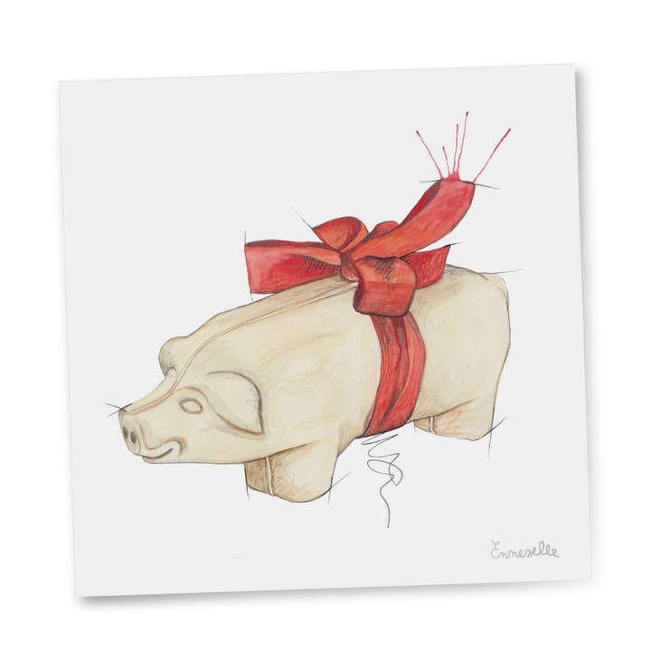 Gift Tag - Marzipan Pig for wholesale by Emmeselle