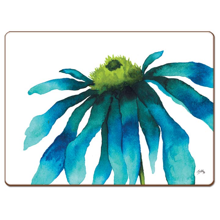 Watercolor Flower 4-Boxed Hardboard Cork Backed Placemats for wholesale by Conimar Promotions