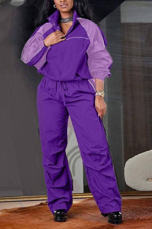 Fashion Combination – wholesale Tracksuit – Women′s – two tone tracksuit set0