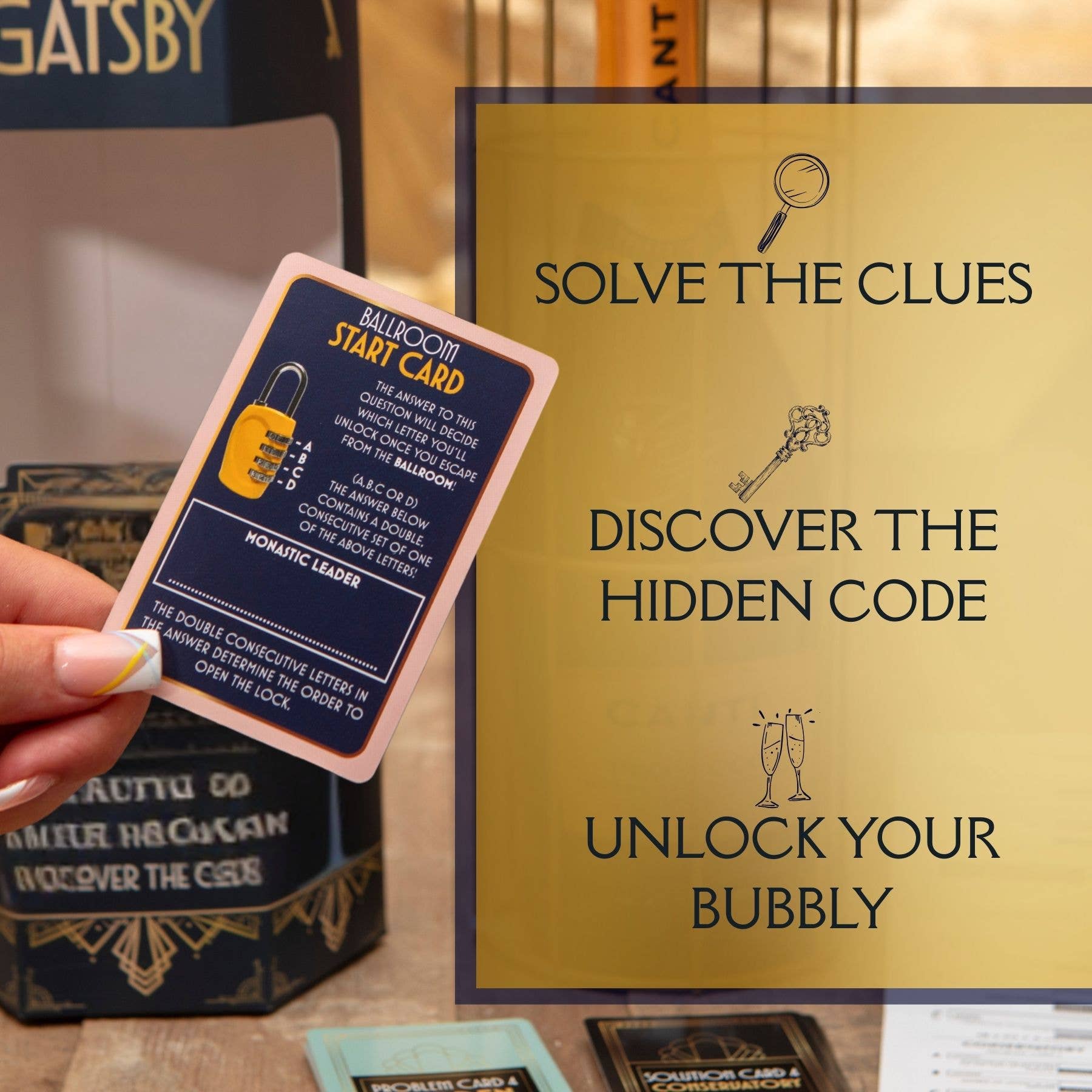 Boxer Gifts EU - Wholesale Board Game - The Great Gatsby Escape Room Puzzle Game- Wine/Prosecco Gift3