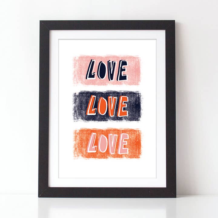 Stampa artistica con scritta «Love Typography» per la vendita all'ingrosso da parte di Sweetlove Press