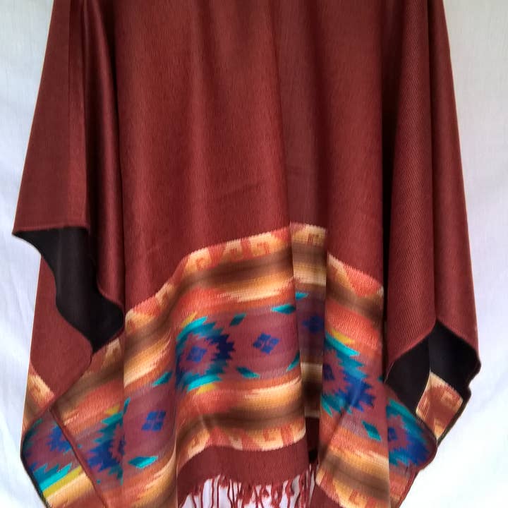 Treasure of ANDES - Venta al por mayor Poncho - Mujer - Poncho Andino Artesanal REVERSIBLE Unisex ENVÍO GRATIS35
