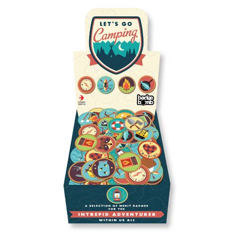 Gibbs Smith - Wholesale Lapel Pin/Button - Let's Go Camping Buttons