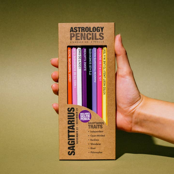 Astrology Pencils Sagittarius for wholesale by Whiskey River Soap Co.