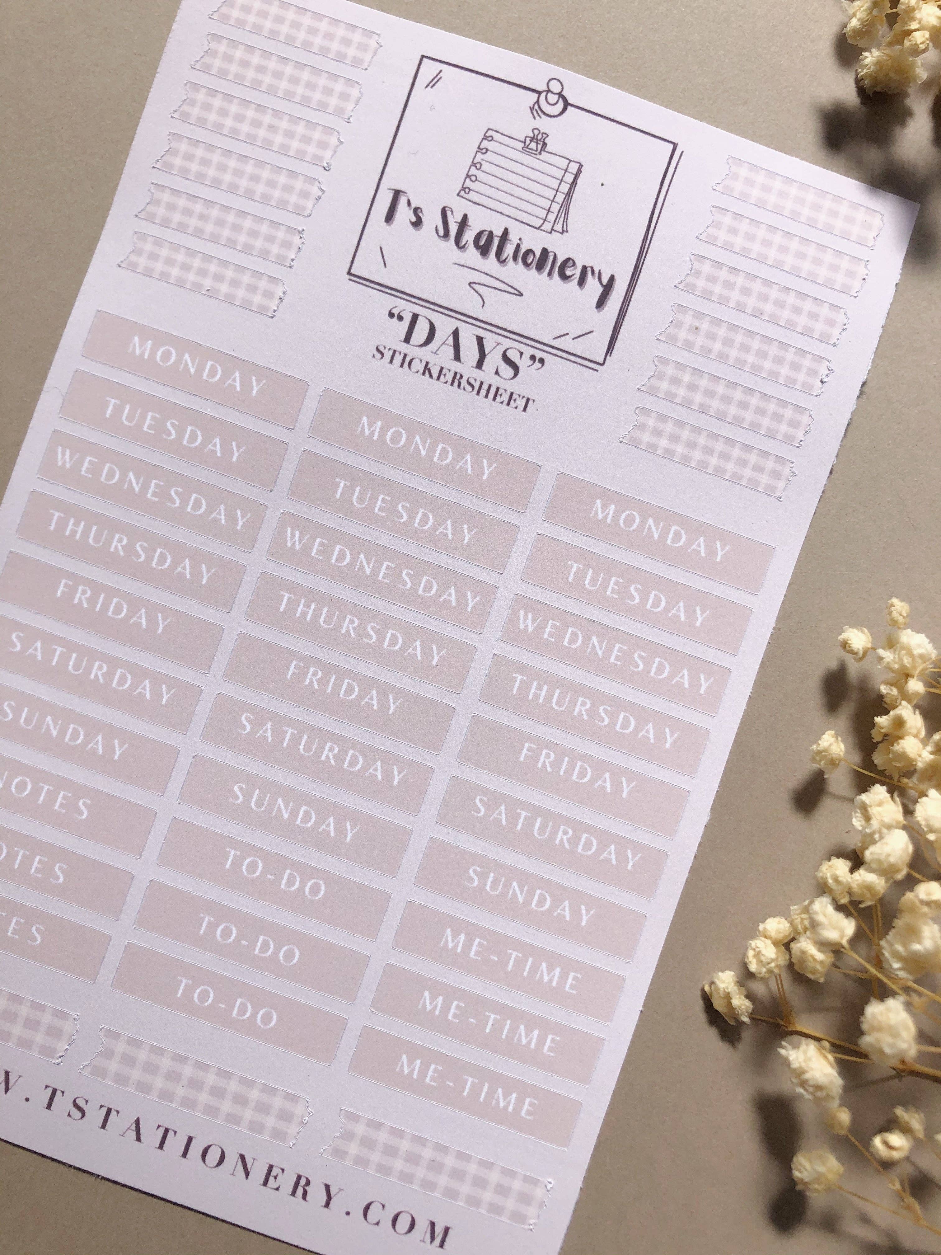 T's Stationery - Wholesale Planner - "Weekly Planner"  Sticker Sheet3