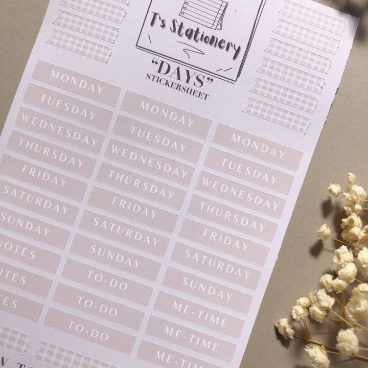 T's Stationery - Wholesale Planner - "Weekly Planner" Sticker Sheet3